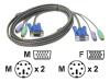 Lex Tec - Keyboard / video / mouse (KVM) cable - 6 pin PS/2, HD-15 - 6 pin PS/2, HD-15 - 1.8 m
