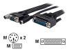 IC Intracom Manhattan - Keyboard / video / mouse (KVM) cable - 6 pin PS/2, HD-15 (M) - DB-25 (M) - 3 m