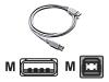 HP - USB cable - 4 PIN USB Type A (M) - 4 PIN USB Type B (M) - 2 m ( USB / Hi-Speed USB )