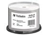 Verbatim - 50 x DVD+R - 4.7 GB 16x - wide thermal printable surface - spindle - storage media
