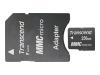 Transcend - Flash memory card ( MMC adapter included ) - 256 MB - MMCmicro