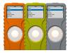 XtremeMac TuffWrap for iPod nano - Case for digital player - silicone - grey, orange, lime - iPod nano (pack of 3 )