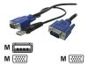 NewStar - Video / USB cable - 4 PIN USB Type A, HD-15 (M) - HD-15 (M) - 3 m - black