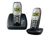 Siemens Gigaset C450 Duo - Cordless phone w/ caller ID - DECT\GAP - rich black + 1 additional handset(s)