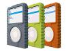 XtremeMac TuffWrap - Case for digital player - silicone - grey, orange, lime - iPod with video (5G) 60GB (pack of 3 )