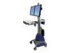 Ergotron StyleView Cart Dual Display without Power System - Cart for flat panel - mounting interface: 100 x 100 mm, 75 x 75 mm