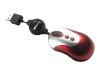 Targus Ultra Mini 5-Button Optical Mouse - Mouse - optical - 5 button(s) - wired - USB - silver, red