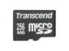 Transcend - Flash memory card ( SD adapter included ) - 256 MB - microSD