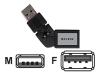 Belkin Flexible USB Cable Adapter - USB adapter - 4 PIN USB Type A (M) - 4 PIN USB Type A (F)