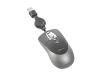 Targus 5-Button Laser Retractable Notebook Mouse - Mouse - laser - 5 button(s) - wired - USB - black, champagne silver