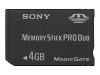 Sony - Flash memory card ( Memory Stick DUO adapter included ) - 4 GB - MS PRO DUO