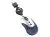 Targus 5-Button Ultra-Portable Notebook Mouse - Mouse - optical - 5 button(s) - wired - USB - blue, silver