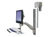 Ergotron HD Combo Arm with Medium CPU Holder - Mounting component ( articulating arm ) for flat panel - grey, white - mounting interface: 100 x 100 mm, 75 x 75 mm