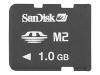 SanDisk - Flash memory card ( M2 to Memory Stick Duo adapter included ) - 1 GB - Memory Stick Micro (M2)