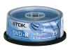 TDK - 25 x DVD-R - 4.7 GB 16x - spindle - storage media