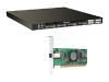 QLogic SANbox 5600 - Switch - 8 ports - 4Gb Fibre Channel + 4 x SFP / 4 x XPAK (empty) + 4 x GBIC (occupied) - 1U   - stackable - with 2x QLogic SANblade QLA2460 HBA