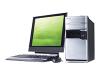 Acer Aspire E700 - MT - 1 x Core 2 Duo E6300 / 1.86 GHz - RAM 2 GB - HDD 2 x 320 GB - DVDRW (+R double layer) - DVD - GF 7500 LE TurboCache supporting 512MB - Gigabit Ethernet - WLAN : 802.11b/g - Win XP MCE - Intel VIIV Technology - Monitor : none