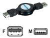 Philips SWR1201 - USB cable - 4 PIN USB Type A (M) - 4 PIN USB Type A (F) - 1 m - retractable, molded - black