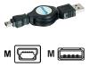 Philips SWR1202 - USB cable - 4 PIN USB Type A (M) - mini-USB Type B (M) - 1 m - retractable, molded - black
