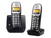 Siemens Gigaset A160 Duo - Cordless phone w/ caller ID - DECT\GAP - black, silver + 1 additional handset(s)