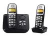 Siemens Gigaset A165 Duo - Cordless phone w/ answering system & caller ID - DECT\GAP - black, silver + 1 additional handset(s)