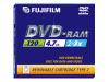 FUJIFILM - DVD-RAM - 4.7 GB ( 120min ) 3x - jewel case - storage media