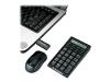 Kensington Wireless Notebook Keypad/Calculator and Mouse Set - Keypad - wireless - RF - mouse - USB wireless receiver - black - Europe