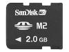 SanDisk - Flash memory card ( M2 to Memory Stick Duo adapter included ) - 2 GB - Memory Stick Micro (M2)