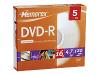 Memorex - 5 x DVD-R - 4.7 GB ( 120min ) 16x - slim jewel case - storage media