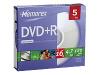 Memorex - 5 x DVD+R - 4.7 GB ( 120min ) 16x - slim jewel case - storage media