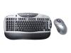 A4Tech Ergo A-Shape KBS-2548RP - Keyboard - wireless - RF - ergonomic - mouse - PS/2 wireless receiver - grey - Norway