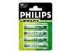 Philips LongLife R6-P4 - Battery 4 x AA type Carbon Zinc