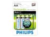 Philips Multilife R6B4B260 - Battery 4 x AA type NiMH 2600 mAh