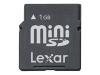 Lexar - Flash memory card ( SD adapter included ) - 1 GB - miniSD