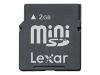 Lexar - Flash memory card ( SD adapter included ) - 2 GB - miniSD