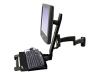 Ergotron 200 Series Combo Arm - Mounting kit ( articulating arm, support tray ) for flat panel / keyboard / mouse - black - mounting interface: 100 x 100 mm, 75 x 75 mm - wall-mountable