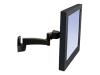 Ergotron 200 Series - Mounting kit ( articulating arm, wall mount, single pivot ) for flat panel - black - screen size: up to 22.9