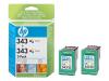 HP 343 - Print cartridge - 2 x colour (cyan, magenta, yellow) - 260 pages