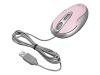 Targus Optical USB Notebook Mouse - Mouse - optical - 3 button(s) - wired - USB - silver, pink