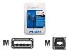 Philips PCGear SWU1431 - USB cable - 4 PIN USB Type A (M) - 4 PIN USB Type B (M) - 3 m ( USB / Hi-Speed USB ) - molded - black