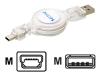 Philips MP3Gear SJM2125H - USB cable - 4 PIN USB Type A (M) - mini-USB Type B (M) - 80 cm - retractable