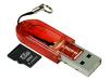 Kingston USB microSD Reader + Card - Card reader ( microSD, microSDHC ) - flash: microSD - 2 GB - Hi-Speed USB