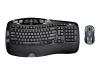 Logitech Cordless Desktop Wave - Keyboard - wireless - RF - ergonomic - mouse - USB wireless receiver - Belgium