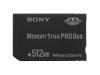 Sony - Flash memory card ( Memory Stick DUO adapter included ) - 512 MB - MS PRO DUO