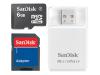 SanDisk - Flash memory card ( microSDHC to SD adapter included ) - 6 GB - Class 4 - microSDHC with MicroMate Reader