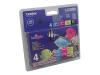 Brother LC1000 Value Pack - Print cartridge - 1 x black, yellow, cyan, magenta - 400 pages - blister