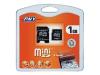 PNY - Flash memory card ( SD adapter included ) - 1 GB - miniSD