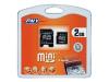 PNY - Flash memory card ( SD adapter included ) - 2 GB - miniSD