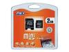 PNY - Flash memory card ( SD adapter included ) - 2 GB - miniSD