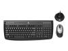 Logitech Cordless 1500 Rechargeable Desktop - Keyboard - wireless - RF - mouse - USB / PS/2 wireless receiver - black - Belgium - OEM